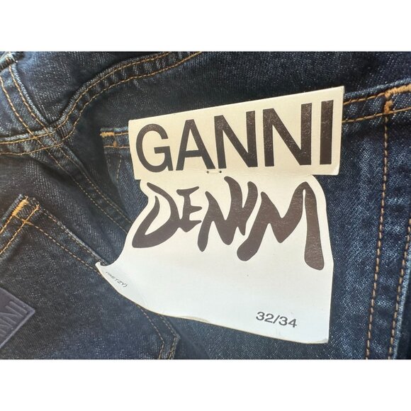 GANNI Womens Dark Wash Bootcut Denim Jeans Size 32 x 34 NEW NWT - Picture 5 of 6